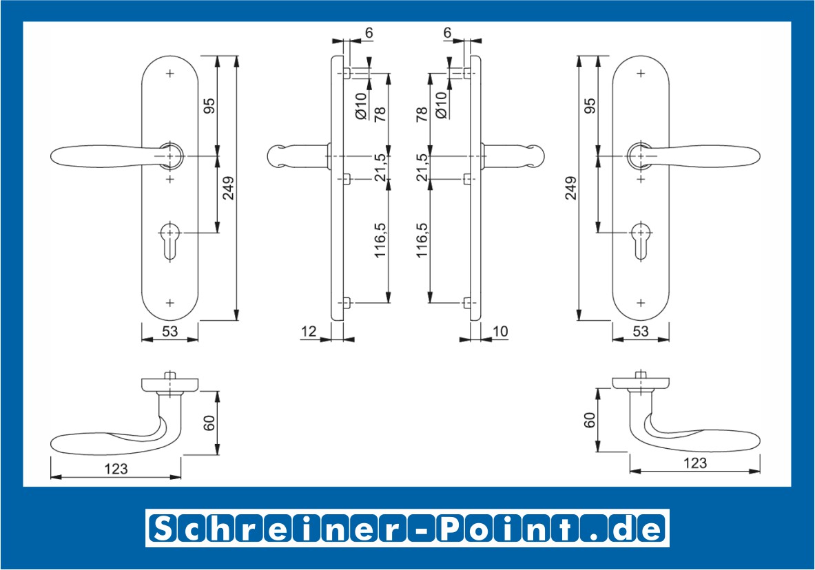 Schutzbeschlag Hoppe Verona F69 Edelstahl E1800Z/3331/3310 ES1 (SK2), 3665243, 3665235